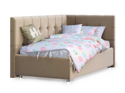 Кровать Nuvola Sabina угловая Velutto 22 180х190