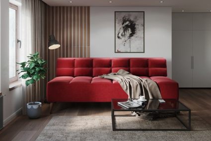 Диван Арско Нельсон трехместный красный Длина 195 см