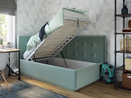 Кровать Nuvola Sabina угловая Velutto 22 (с подъемным механизмом) 160х190