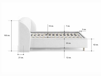 Кровать Сонум Valencia Рогожка Графит (с подъемным механизмом) 140х190