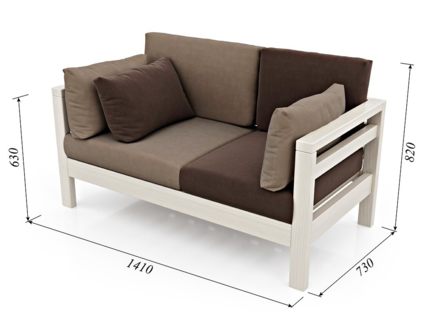 Диван Арско Домино Мини двухместный коричневый