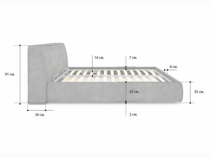 Кровать Сонум Altea Кашемир Синий (с подъемным механизмом) 180х200