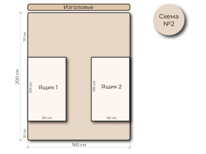 Кровать Mr.Mattress Site Box экокожа Beige 200х190
