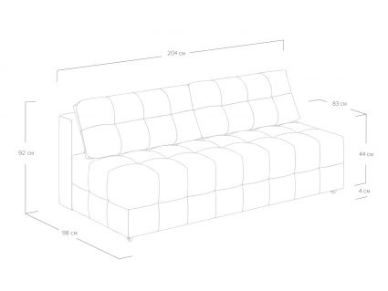 Диван Сонум City Микровелюр серый Длина 204 см