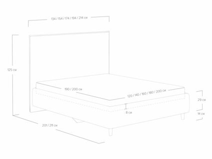 Кровать Сонум Eveline Рогожка Деним 160х190