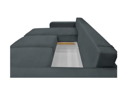 Диван Фиеста Мебель Монако с оттоманкой велюр Vivaldi 30 голубой