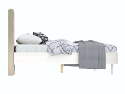 Кровать Арско Альмена Беленый дуб/Велюр Grace 01 160х200