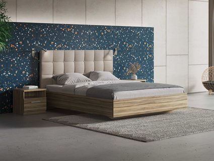 Кровать Сонум Luiza Ясень Ориноко + Кашемир Бежевый 120х200