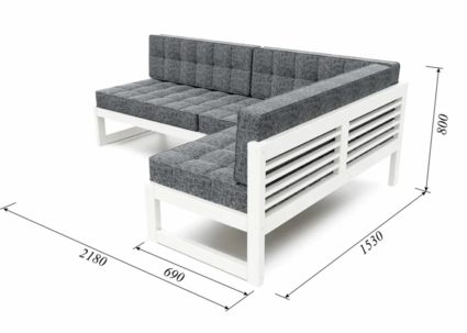 Диван Арско Сега угловой трехместный серый