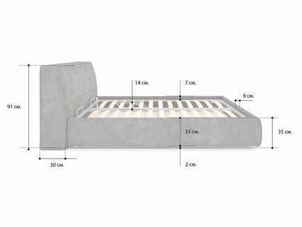 Кровать Сонум Altea Рогожка Пепельная 160х190