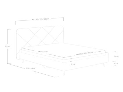 Кровать Сонум Taylor Кашемир светло-серый
