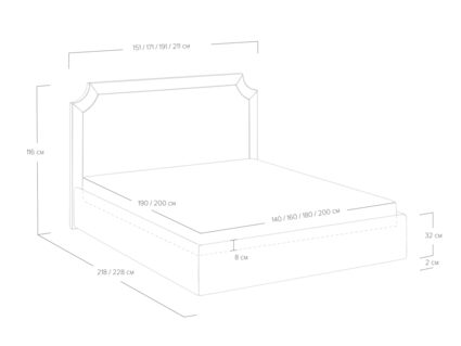 Кровать Сонум Eliot Рогожка Графит (с подъемным механизмом) 200х190