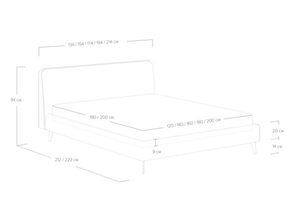 Кровать Сонум Boston Микровелюр кремовый