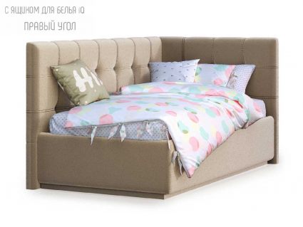 Кровать Nuvola Sabina угловая Velutto 22 (с подъемным механизмом) 160х190